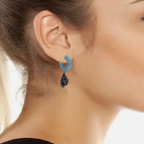 Kurt Geiger London Mismatched Eagle Head Crystal Drop Earrings New - Picture 5 of 5